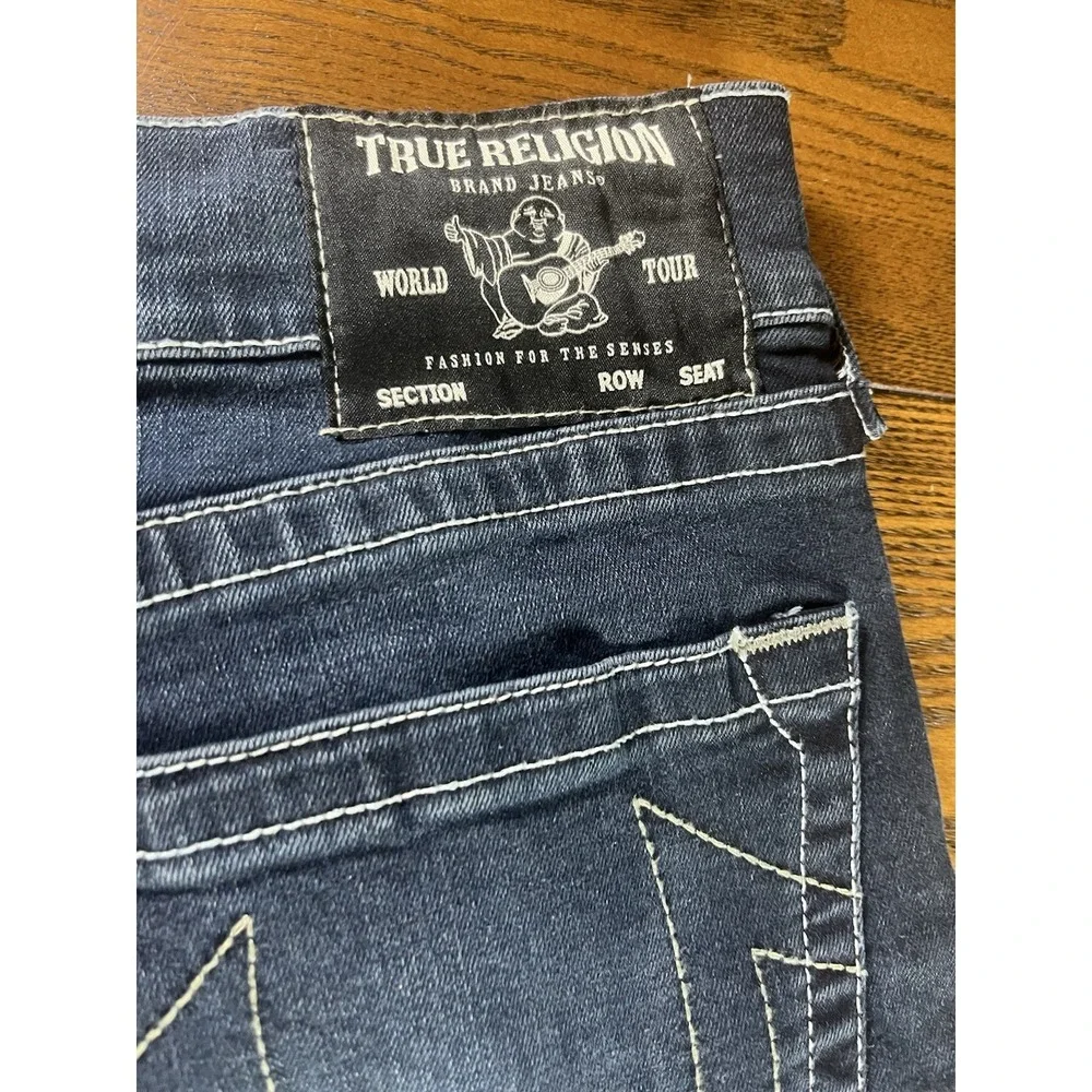 True Religion Geno Relaxed Slim Straight Leg Denim Jeans Men's 33 Blue No Flap